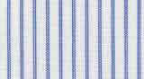 100% Cotton: White with blue stripe non-iron