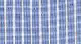 100% Cotton: Blue with white stripe non-iron