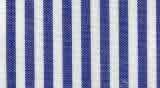 100% Cotton: White with wide blue stripe non-iron