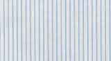 100% Cotton: White with fine blue stripes non-iron