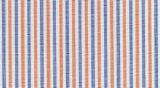 E4327 - 100% cotton, medium weight, White with Orange and Blue stripe