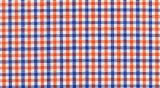 E4328 - 100% cotton, medium weight, Orange and Blue check