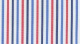 F4331 - 100% cotton, medium weight, White with a Red, Blue and dark Blue stripe